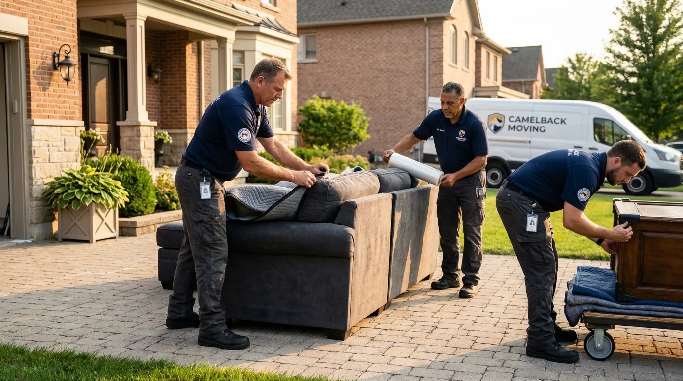Large estate moving crew wrapping furniture in Tchula, MS